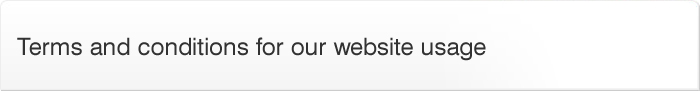 Terms and conditions for our website usage